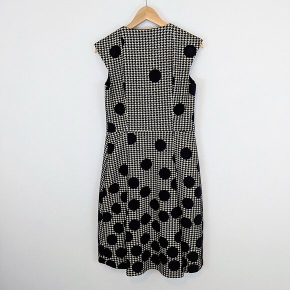 AKRIS PUNTO dress houndstooth polka dot a-line pleated wool - Picture 4 of 14